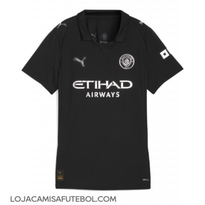 Camisa de Futebol Manchester City Rico Lewis #82 Equipamento Secundário Mulheres 2025-26 Manga Curta Camisa de Futebol Manchester City Rico Lewis #82 Equipamento Secundário Mulheres 2025-26 Manga Curta